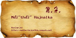 Máthé Hajnalka névjegykártya