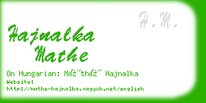 hajnalka mathe business card